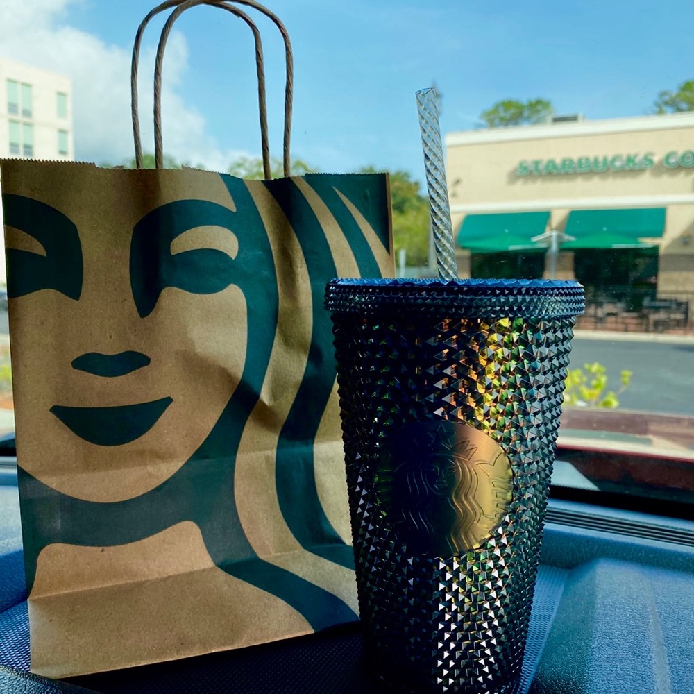 Starbucks Mini Dark Bling Iridescent Studded.